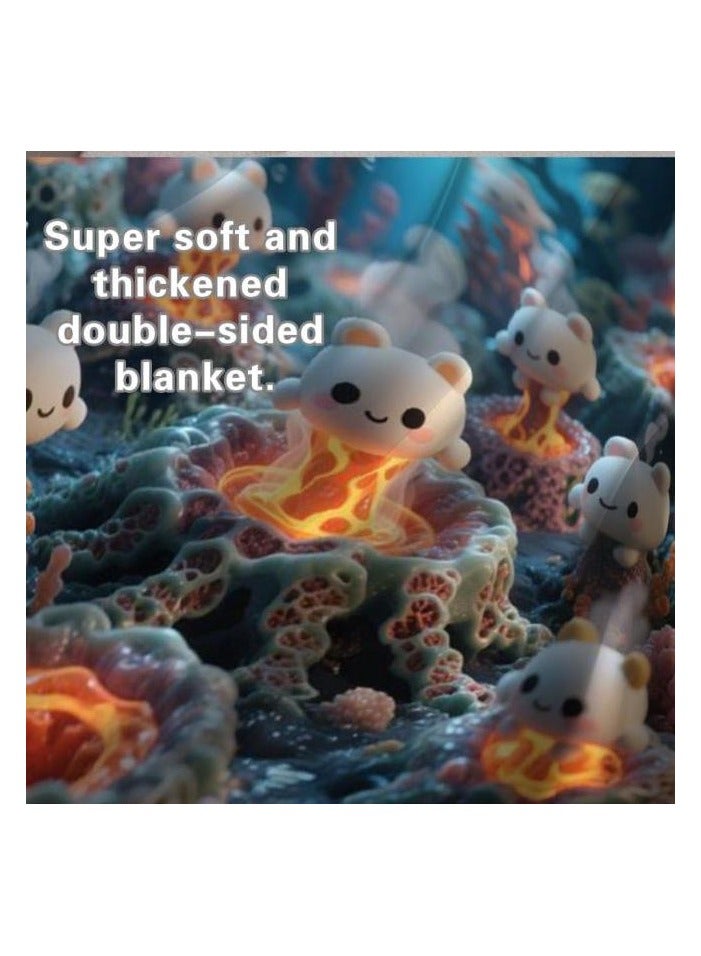 عام بطانية رقيقة من الفانيلا (دافئة ومريحة، ومناسبة للنوم، واستخدام الألعاب، وإزالة الغبار والرمل) 150 سم * 200 سم - 165 - Image 1