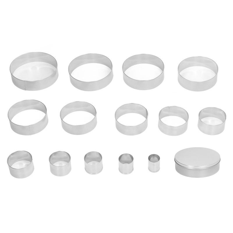RYJ 14Pcs Cake Ring Mold Stainless Steel Round Bread Cutter Mold Cooking Accessory for Kitchen - Image 1
