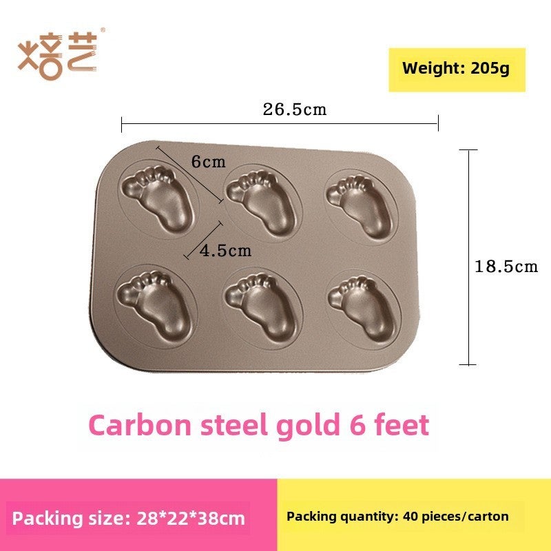 Cake Mold 6-Hole Non-Stick Carbon Steel Fun Animal Shapes Baking Mold - Versatile Design for Beginners And Experienced Bakers - Image 1