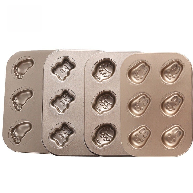 Cake Mold 6-Hole Non-Stick Carbon Steel Fun Animal Shapes Baking Mold - Versatile Design for Beginners And Experienced Bakers - Image 4