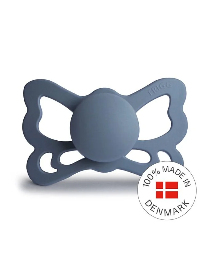 FRIGG Butterfly Anatomical Silicone Baby Pacifier 6 To 18 Month Size 2 Slate
