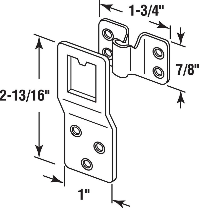 L 5777 Stamped Steel Heavy Duty Storm or Screen Window Panel Hangers, Zinc (2 Pack)