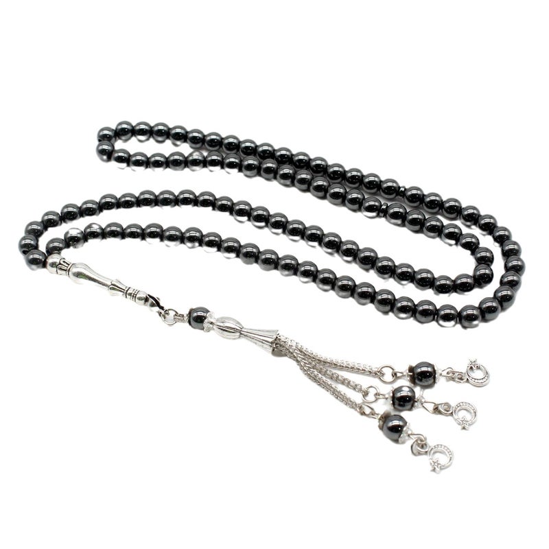 Nobby 99 Beads 6mm Black Aqeeq Tasbih Misbaha – Islamic Prayer Beads for Men, Subha for Dhikr Zikr, Ramadan  Gift - Image 3