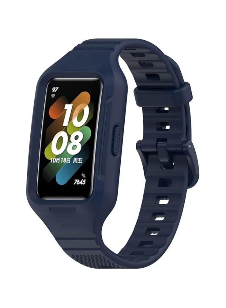 Strap for Xiaomi Mi Band 7, Flexible Silicone Replacement Watch Adjustable Smart Watch Strap., Xiaomi Haylou RT LS05S(Blue) - Image 2