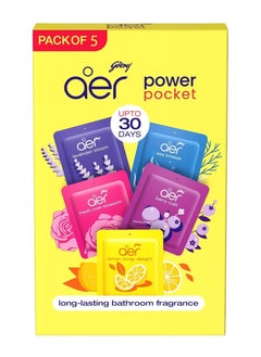 Aer Power Pocket Air Freshener Bathroom and Toilet Lasts Up To 30 Days 10g Pack Of 5