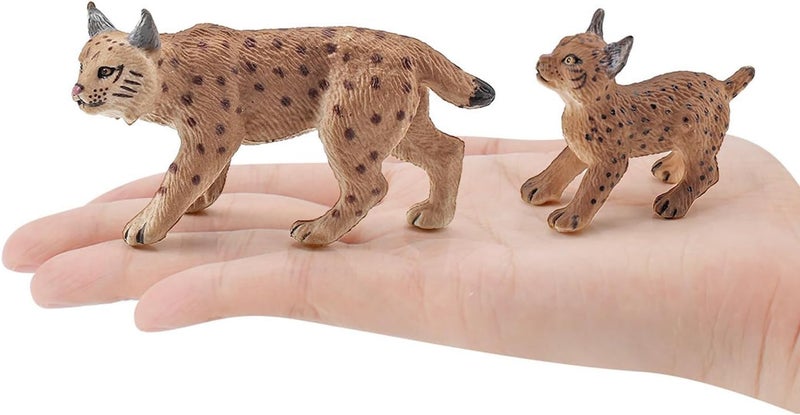 Bbiamsleep 2 Pcs Lynx Figurine Plastic Lynx Model for Christmas Birthday Decoration - Image 2