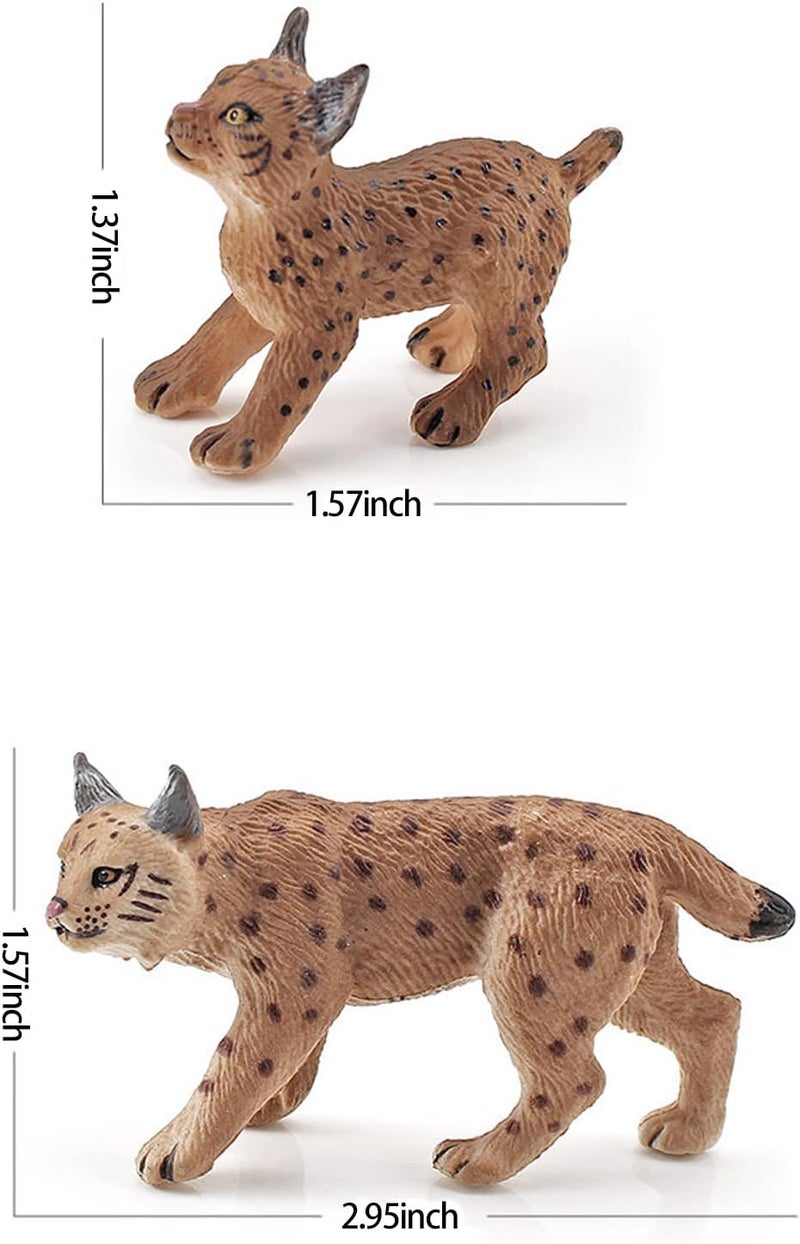 Bbiamsleep 2 Pcs Lynx Figurine Plastic Lynx Model for Christmas Birthday Decoration - Image 3