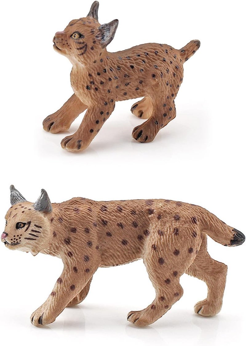 Bbiamsleep 2 Pcs Lynx Figurine Plastic Lynx Model for Christmas Birthday Decoration - Image 1