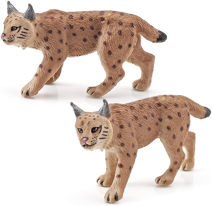 Bbiamsleep 2 Pcs Lynx Figurine Plastic Lynx Model for Christmas Birthday Decoration - Image 4