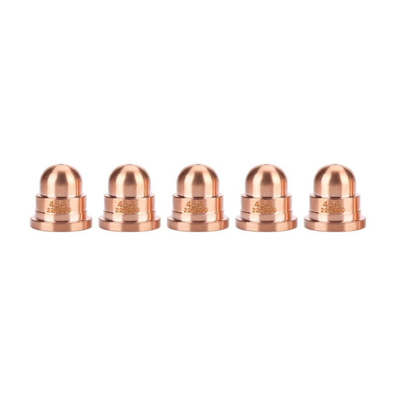 Plasma Cutter Nozzles: 5pcs Premium Tellurium Copper Torch Tips - High Performance Cutting Consumables for MAX65 Cutting Machine, Carbon Steel Stainless Steel Aluminum Copper Cutting - Image 2