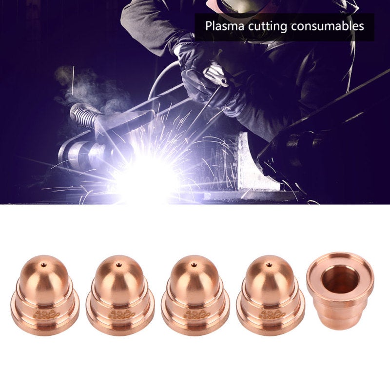 Plasma Cutter Nozzles: 5pcs Premium Tellurium Copper Torch Tips - High Performance Cutting Consumables for MAX65 Cutting Machine, Carbon Steel Stainless Steel Aluminum Copper Cutting - Image 3