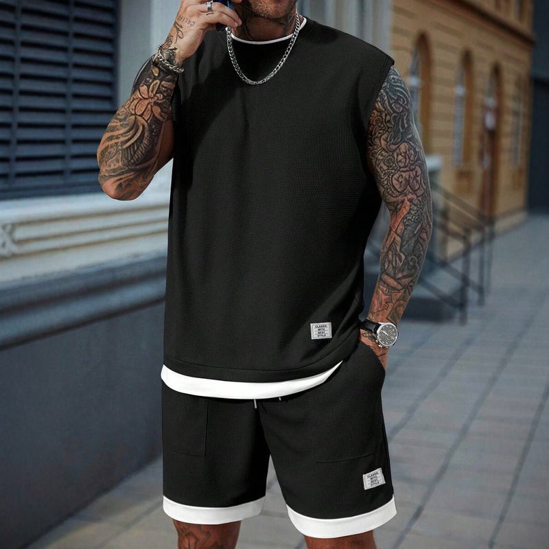 Men's Waffle Casual Tracksuit Set 2026 Summer - Image 1