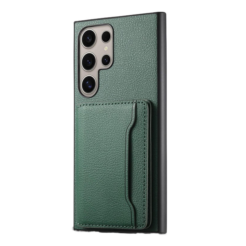 Samsung Galaxy S26 Leather Protective Texture for Samsung S26 Ultra Samsung S26 with Card Holder and Kickstand in Green finish - Image 1