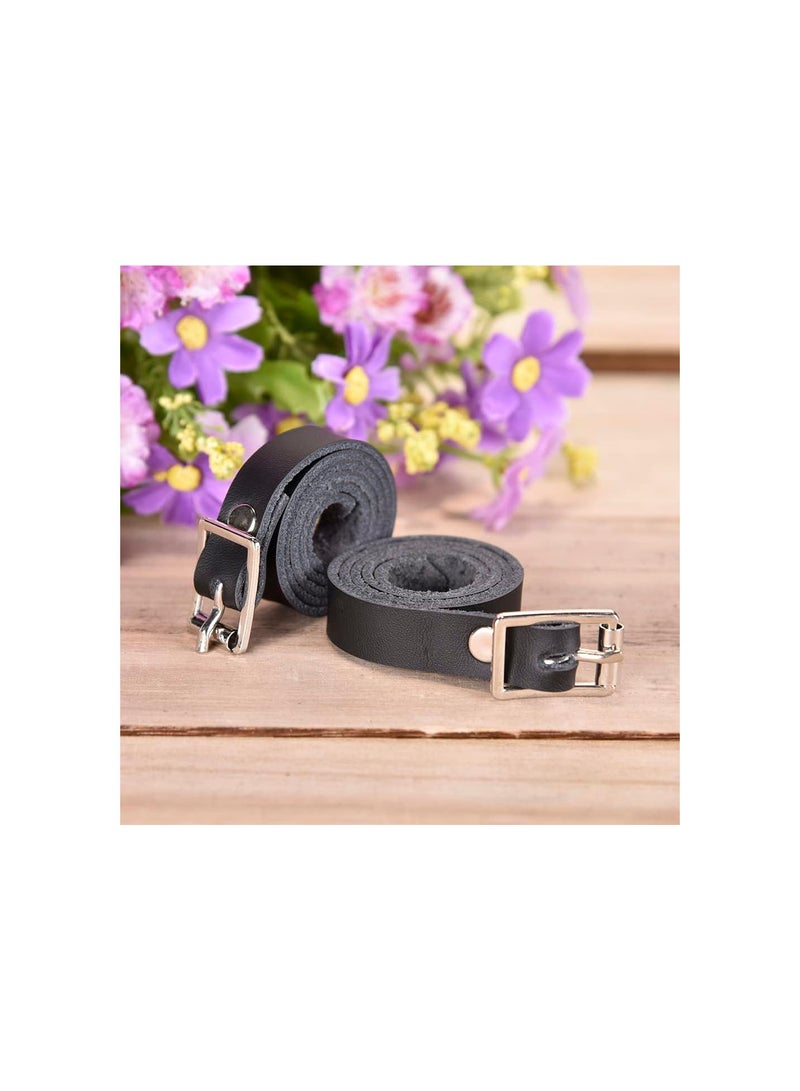 GGOOT English Spur Straps, English Spur Belt with Metal Buckle, Black Spur Straps Riding Leather Spur Straps for Equestrian Supplies  - Image 5