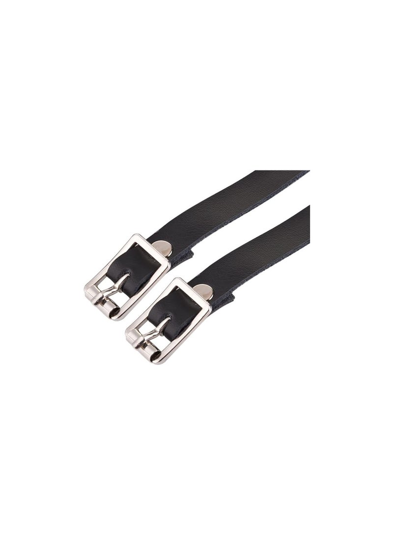 GGOOT English Spur Straps, English Spur Belt with Metal Buckle, Black Spur Straps Riding Leather Spur Straps for Equestrian Supplies  - Image 3