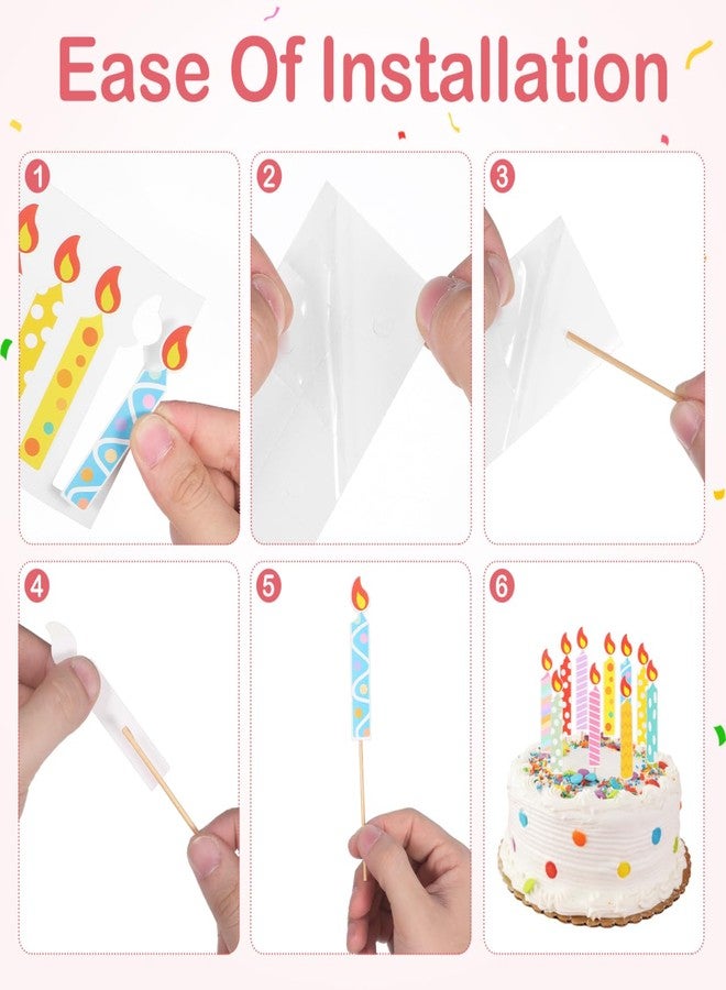 Hemoton 40pcs Happy Birthday Cake Toppers Decorations Paper Birthday Candles Prop DIY Cupcake Cake Decor for Men Women Wedding Anniversary - Image 3