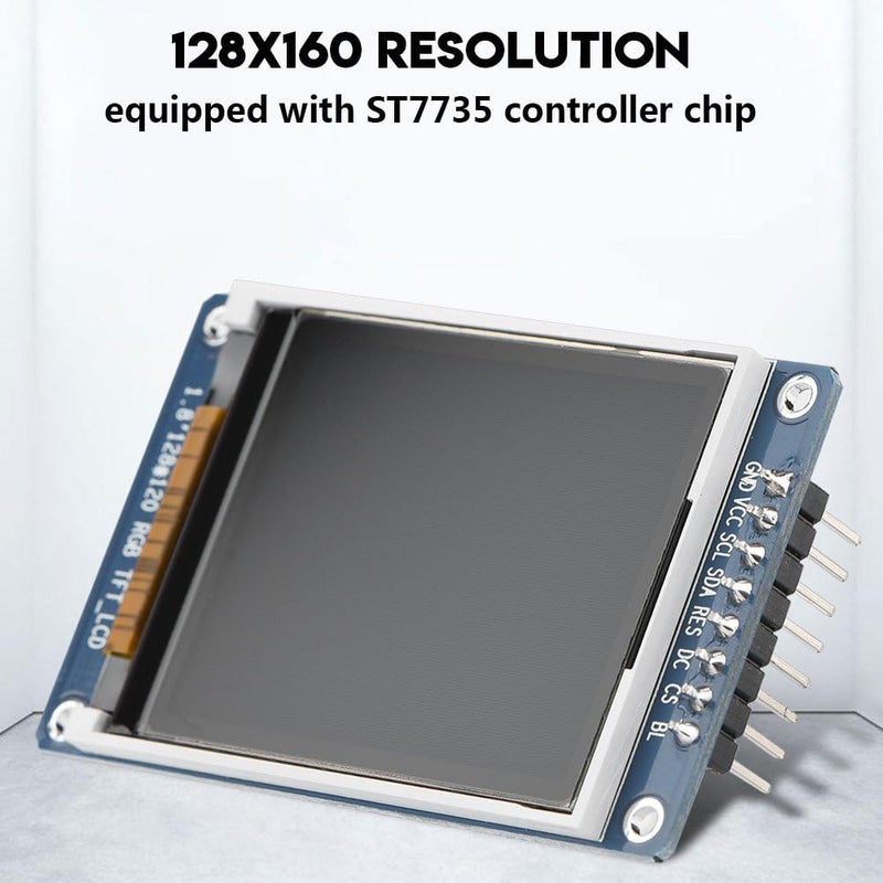 Bewinner 1.8inch LCD Display Module, TFT Screen Module 128 x 160 Resolution Onboard Driver ST7735 SPI Interface, Full-Color LCD Screen Display Controller Module - Image 3