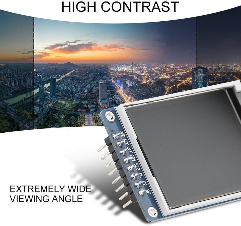 Bewinner 1.8inch LCD Display Module, TFT Screen Module 128 x 160 Resolution Onboard Driver ST7735 SPI Interface, Full-Color LCD Screen Display Controller Module - Image 4