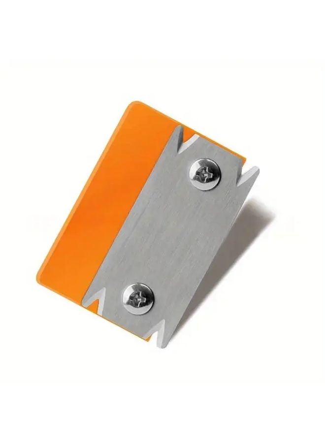 Orange Handheld Metal Trimmer Deburring Tool Manual Woodworking Edge Banding Corner Planing - Image 1