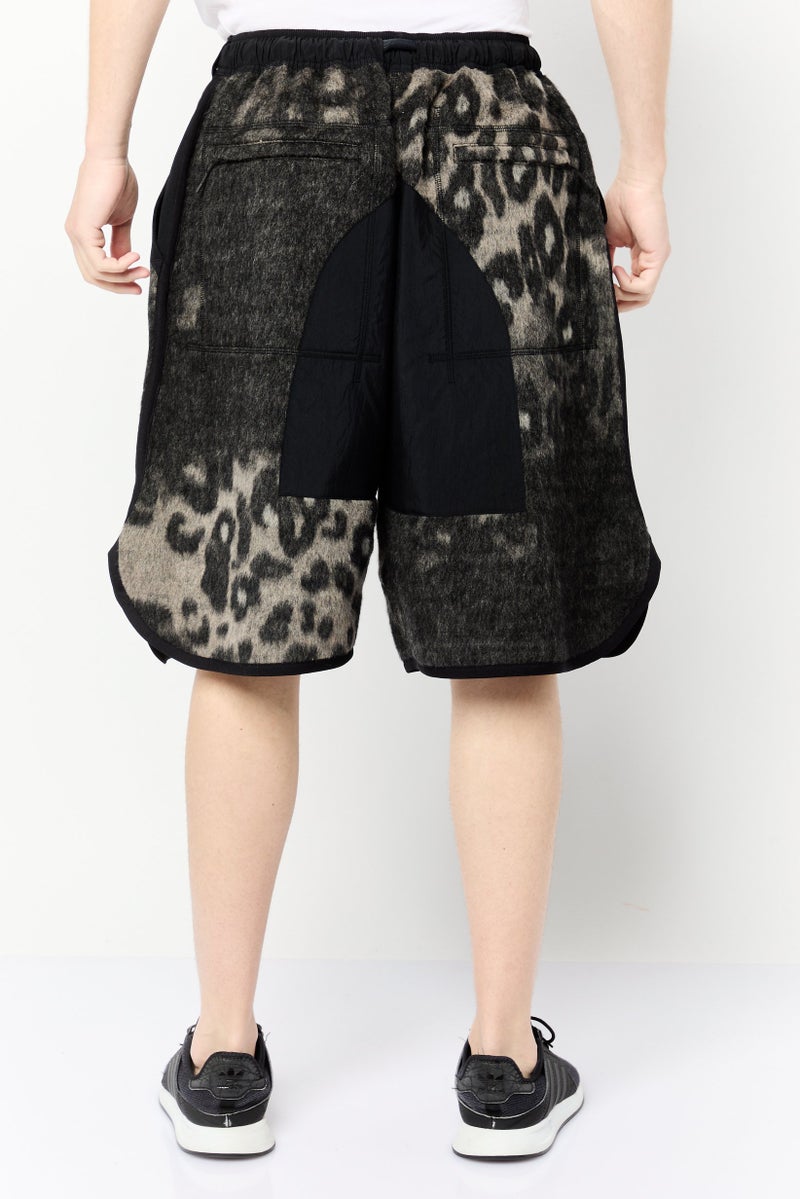 Adidas Adidas x Y-3 Men Sportswear Fit Leopard Print Fleece Football Shorts, Multicolor - Image 4