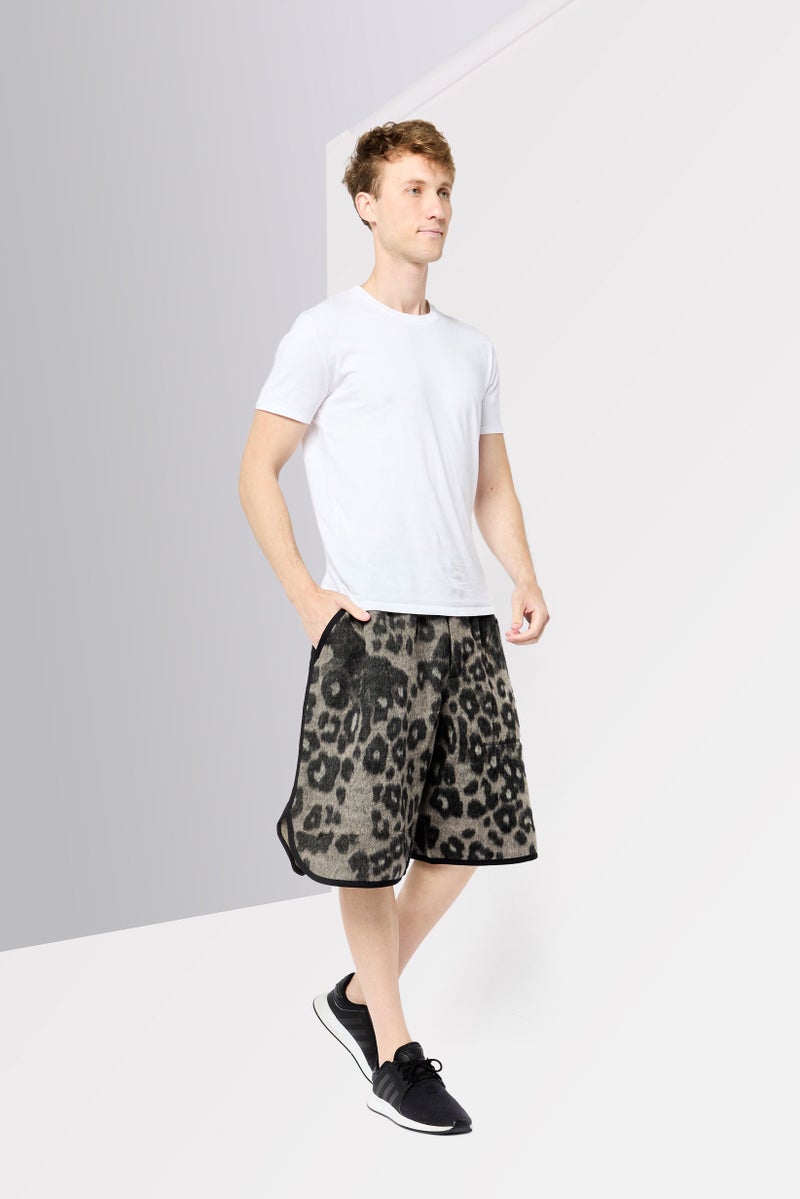 Adidas Adidas x Y-3 Men Sportswear Fit Leopard Print Fleece Football Shorts, Multicolor - Image 2