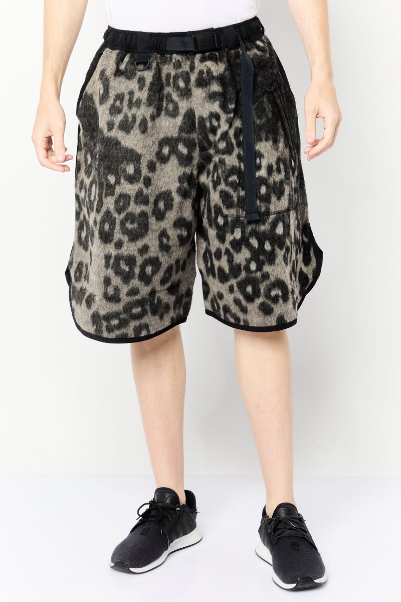 Adidas Adidas x Y-3 Men Sportswear Fit Leopard Print Fleece Football Shorts, Multicolor - Image 1