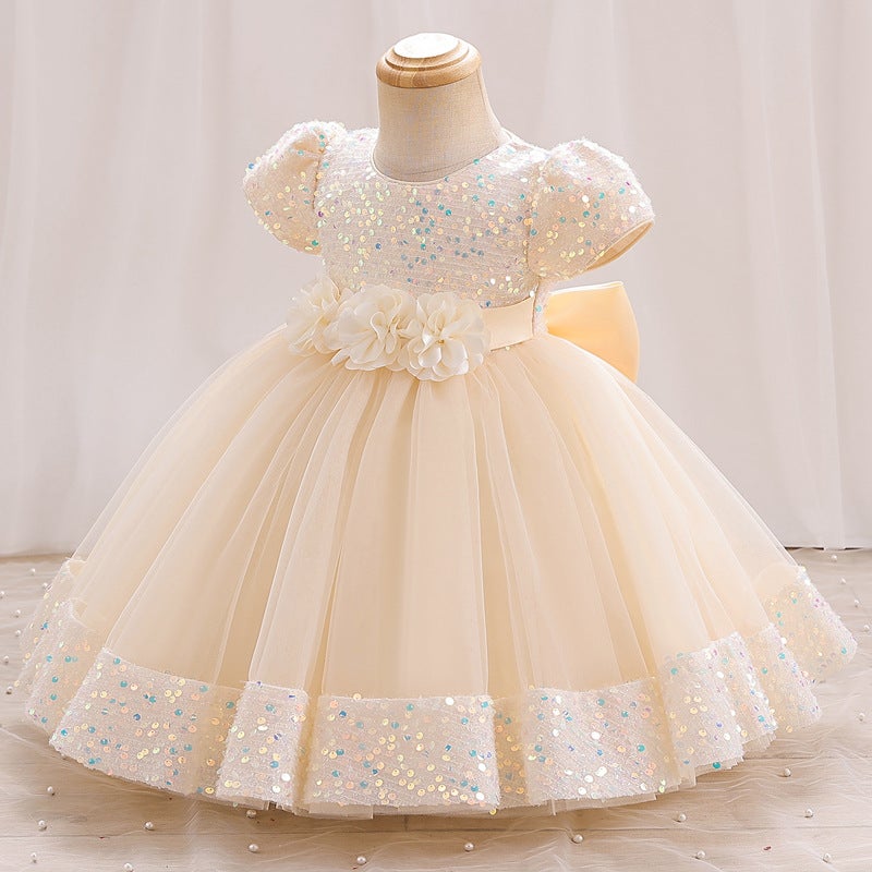 Children'S One-Year-Old Dress Summer Baby Girl Princess Dress Flower Girl High-End Baby Birthday Banquet Fluffy Dress - Image 1