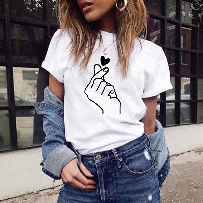 Cross-border supply T-shirt printed T-shirt women's short-sleeved women's clothing - Image 5