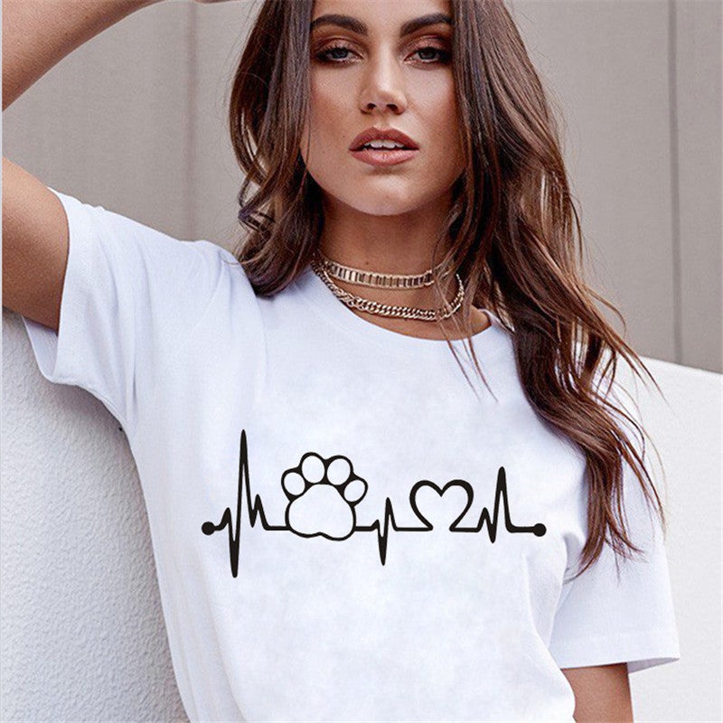 Cross-border supply T-shirt printed T-shirt women's short-sleeved women's clothing - Image 4