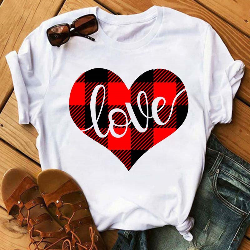 Cross-border supply T-shirt printed T-shirt women's short-sleeved women's clothing - Image 1