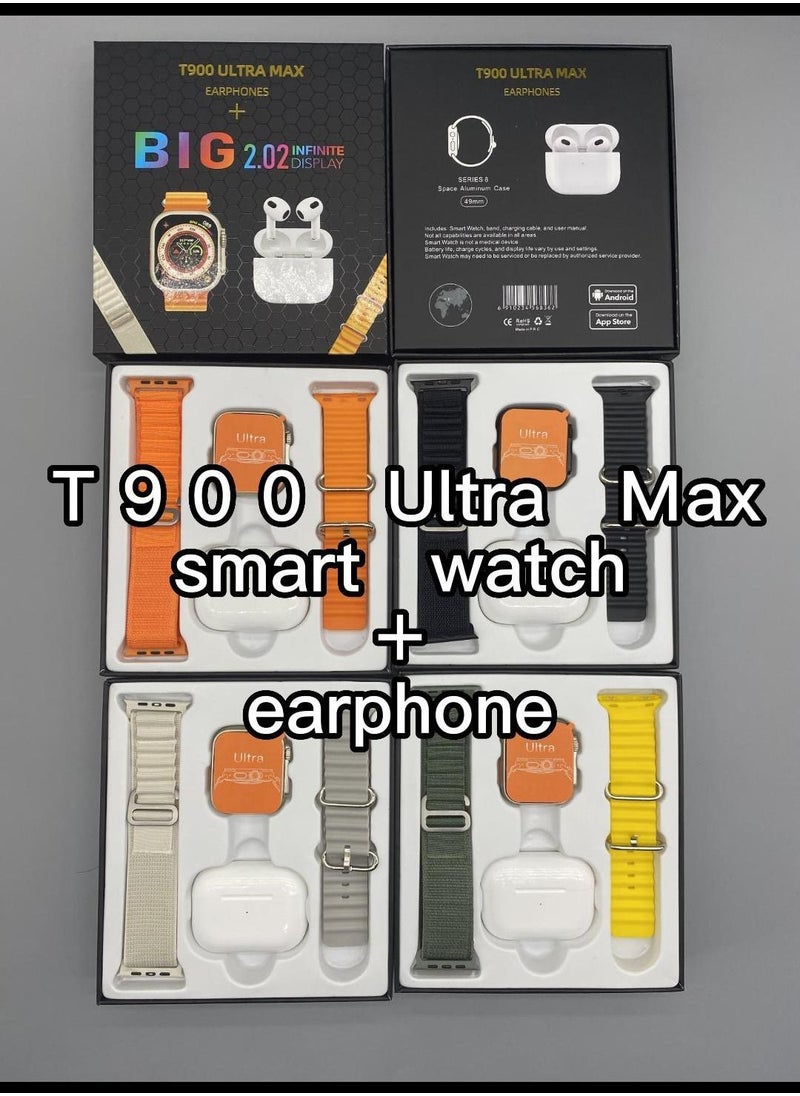 AROAQ - T900 Ultra Max 2.1 Inch Smart Watch and Headphones 2 in 1 Wireless Smart Watch with Headphones - Image 1