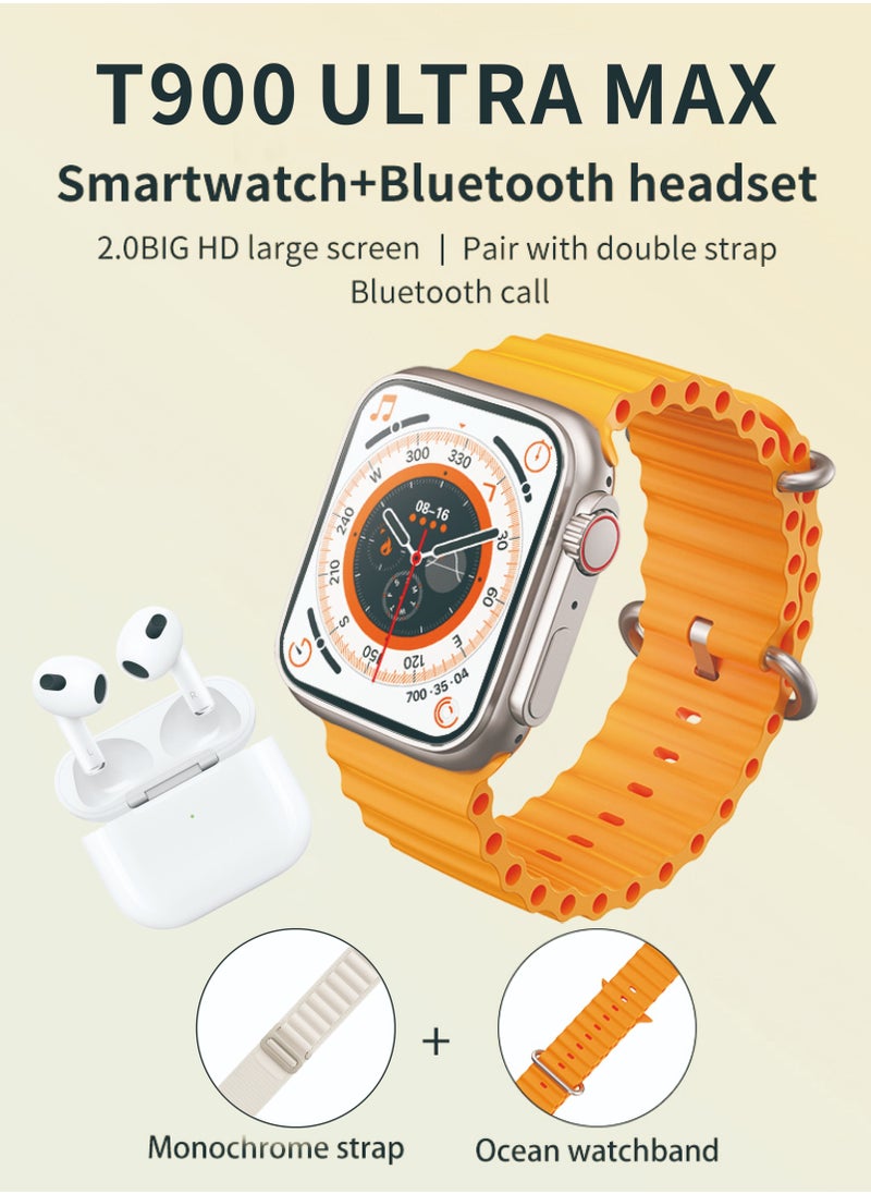 AROAQ - T900 Ultra Max 2.1 Inch Smart Watch and Headphones 2 in 1 Wireless Smart Watch with Headphones - Image 1