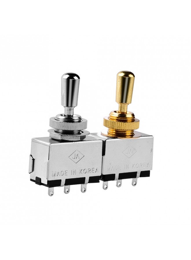 JD.Moon Metal Electric Guitar 3 Way Box Toggle Switch for Les Paul with Brass Tip (Gold) - Image 2