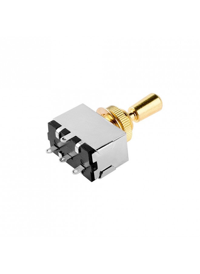 JD.Moon Metal Electric Guitar 3 Way Box Toggle Switch for Les Paul with Brass Tip (Gold) - Image 1