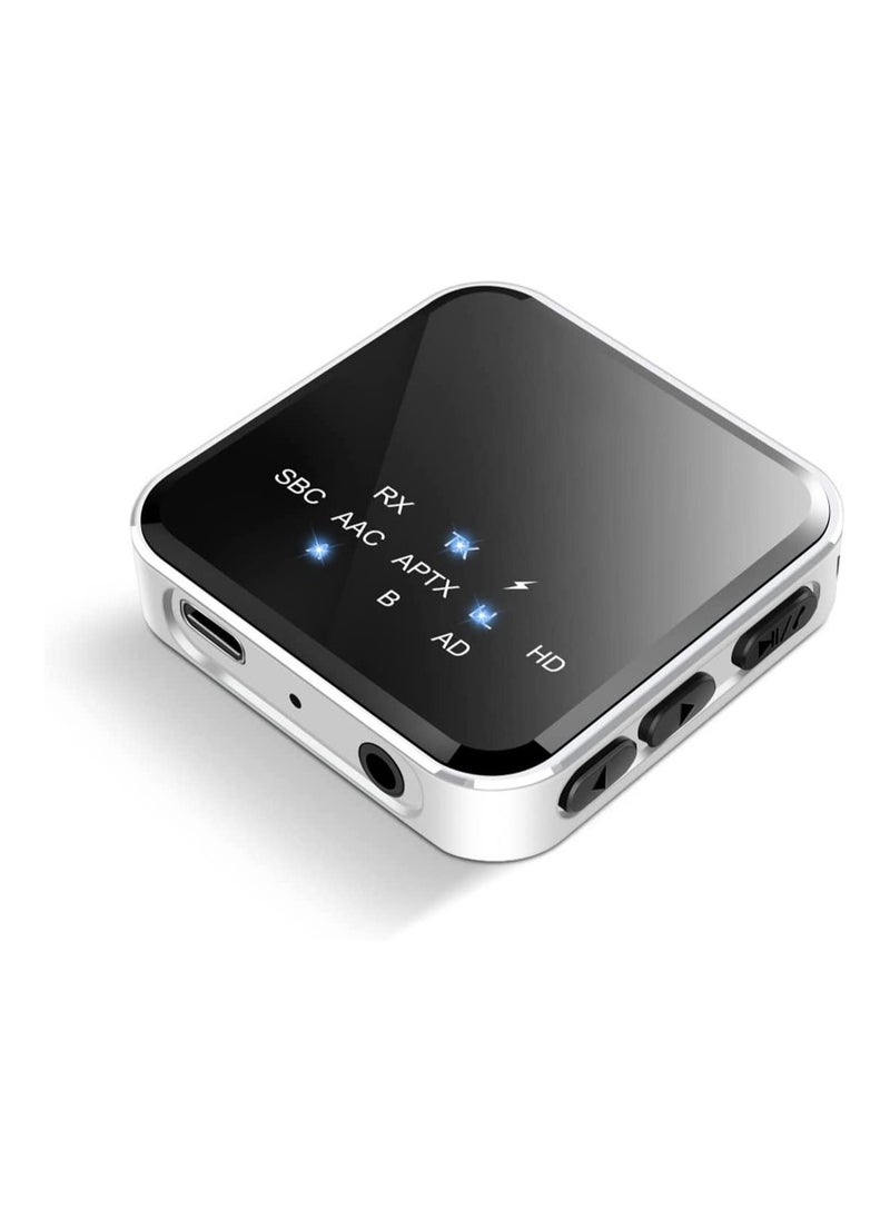 Y&D جهاز إرسال واستقبال Bluetooth 5.2 للتلفزيون إلى سماعات الأذن اللاسلكية، مكبرات الصوت، APTX Adaptive، HD، تأخير منخفض، محول صوت 3.5 مم لأجهزة الكمبيوتر، السيارة، الصالة الرياضية، نظام الصوت المنزلي، 15 ساعة وقت تشغيل، رابط مزدوج  - Image 1