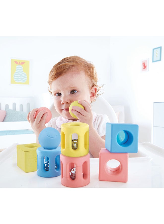 هيب هايب مجموعة خشخيشات هندسية للأطفال الرضع - 9 قطع - Image 3