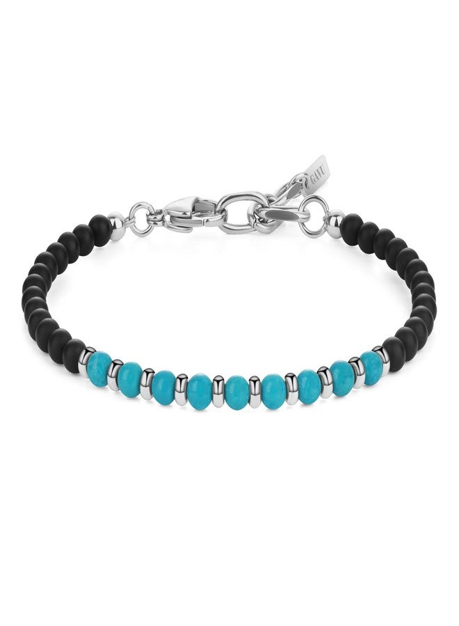GAVU Crystal Bracelet for Men Women, Synthetic Turquoise Bracelet for Men Women, Black Onyx Bracelet for Women Men - Image 1