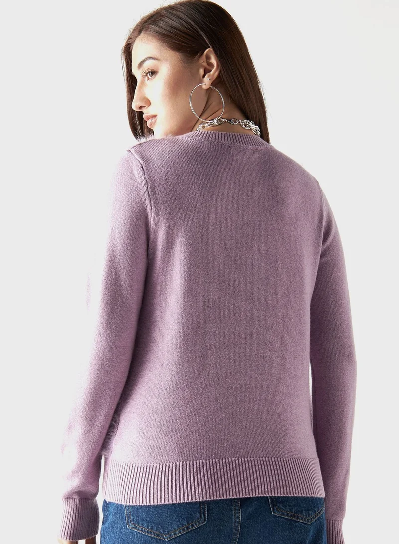 2Xtremz Embellished Crew Neck Sweater