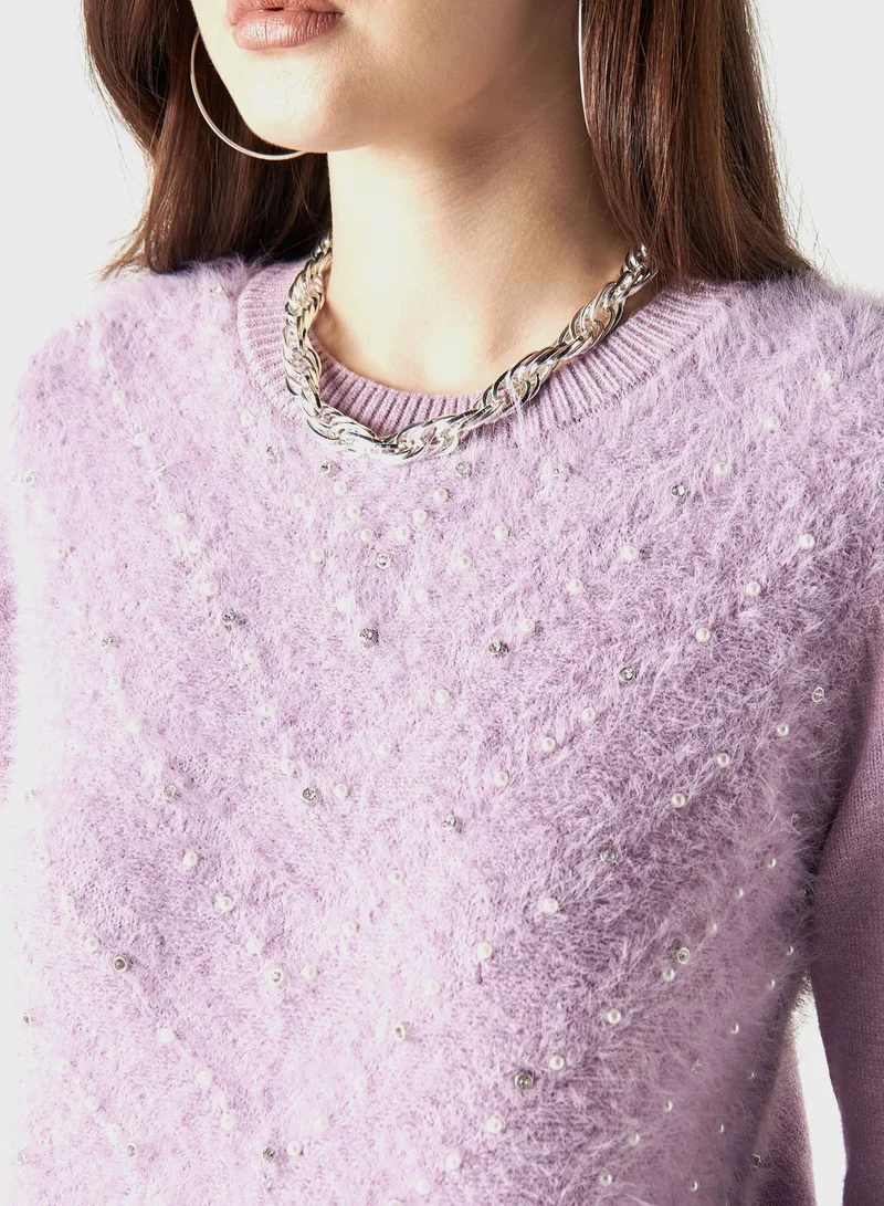 2Xtremz Embellished Crew Neck Sweater