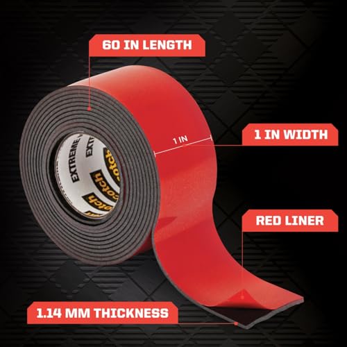 Scotch Double Sided Tape Heavy Duty, Black Extreme Mounting Tape, 3 Roll Adhesive Tapes, 1 in x 60 in Wall Tape - Image 2