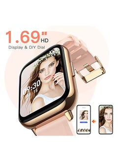 OIMG Smart Watch For Women 1 69"(43Mm) Smartwatch For Android And Ios Phones Ip68 Waterproof Fitness Tracker Watch Heart Rate Monitor Pedometer Sleep Monitor For Women Pink  - Image 2