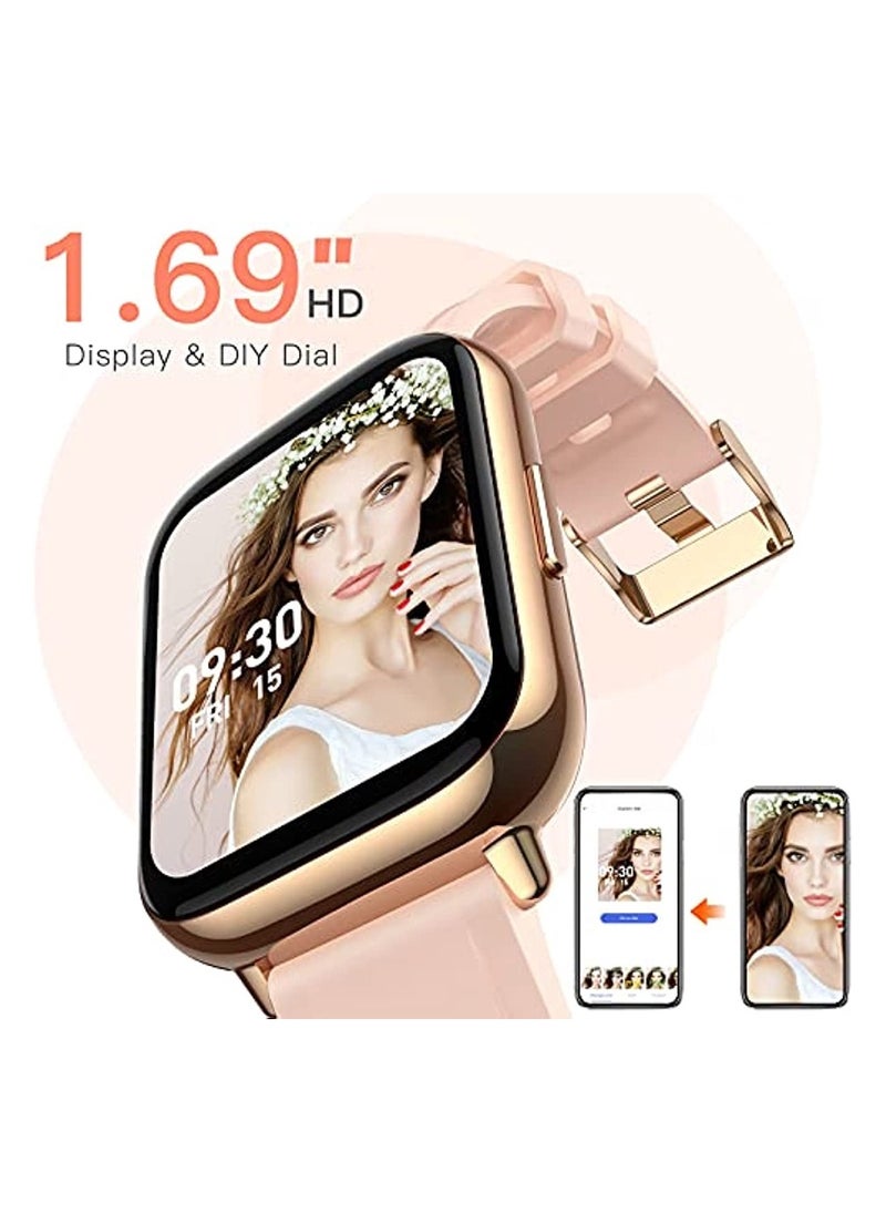 OIMG Smart Watch For Women 1 69"(43Mm) Smartwatch For Android And Ios Phones Ip68 Waterproof Fitness Tracker Watch Heart Rate Monitor Pedometer Sleep Monitor For Women Pink  - Image 2