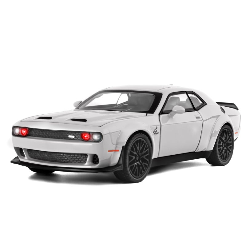 SASBSC Toy Model Car for Kids 1 32 Scale Challenger Die cast Metel Toy Cars for Pull Back Model Car with Sound and Light Toy Birthday Gifts for 3 Year Old Boys and Kids - Image 2