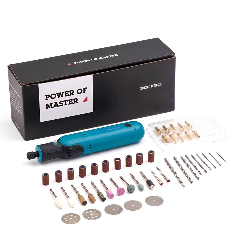 Cordless Rotary Tool - 46-Piece Kit 5-Speed 25000 RPM Powerful Motor USB-C Fast Charging Lightweight Handheld Engraver for Hobbyists Crafters Home DIY Projects - Image 1