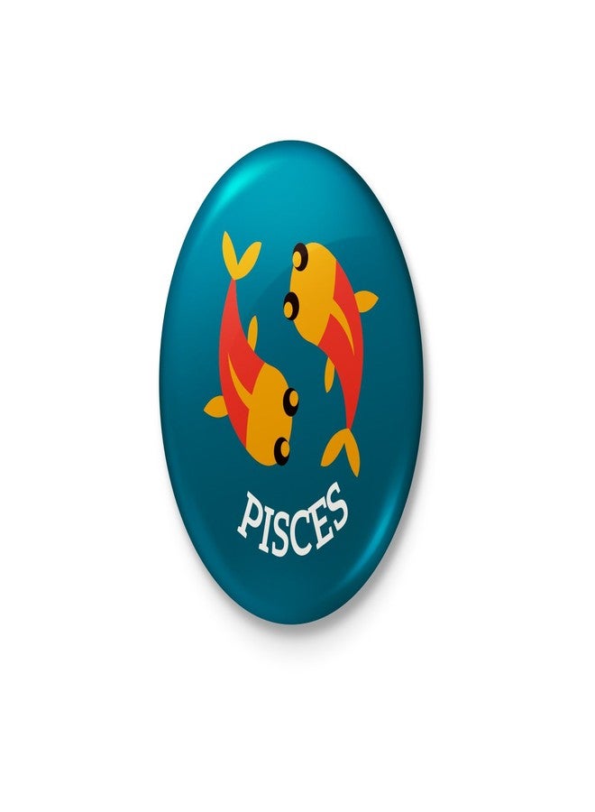 Pisces - Minimalist Zodiac Badge - With Safety Pin back