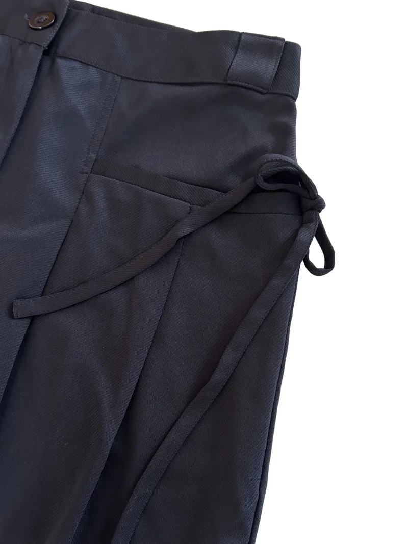 Outzidr  Navy Blue High-Waist Wide-Leg Baggie Pleated Trouser for Women | Best Price UAE