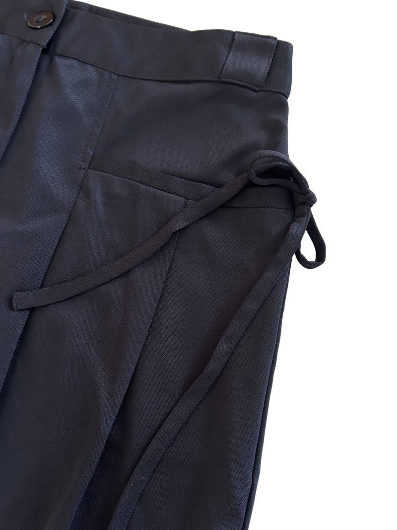 OUTZIDR Navy Blue High-Waist Wide-Leg Baggie Pleated Trouser - Image 5