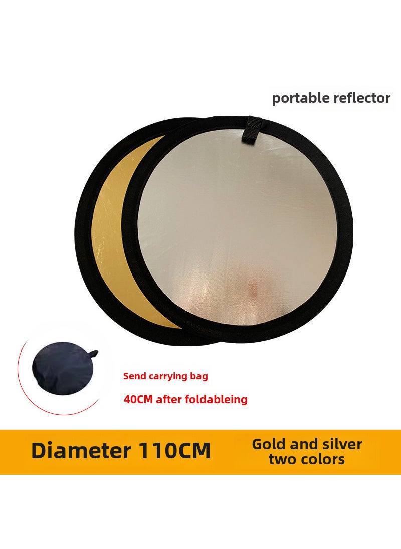 Generic - Portable 5-in-1 Photography Reflector[Two in one] * Gold and silver double color [diameter 110cm]] [Two in one] * Gold and silver double color [diameter 110cm]] - Image 1