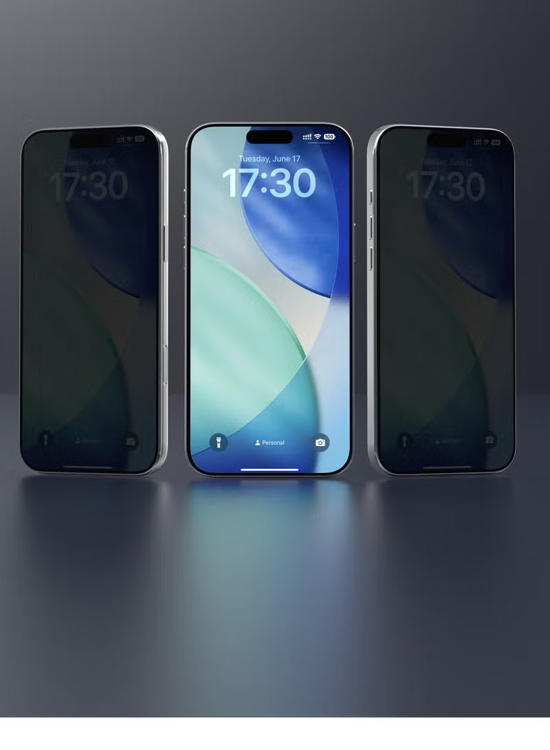 Two-piece screen protector for iPhone 17 Pro Max, full privacy, fingerprint-proof (nosy people) - Image 1