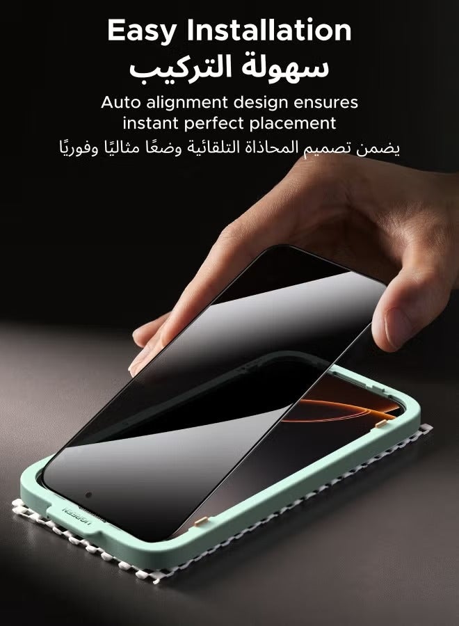 Two-piece screen protector for iPhone 17 Pro Max, full privacy, fingerprint-proof (nosy people) - Image 3